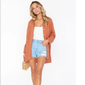 Show me your mumu Johns Button Down Shirt ~ Rust Linen